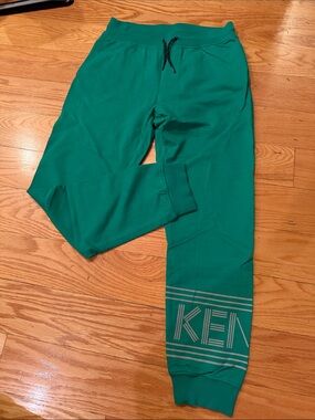 Kenzo Kids Green Jogger Pants with Side Stripe Logo